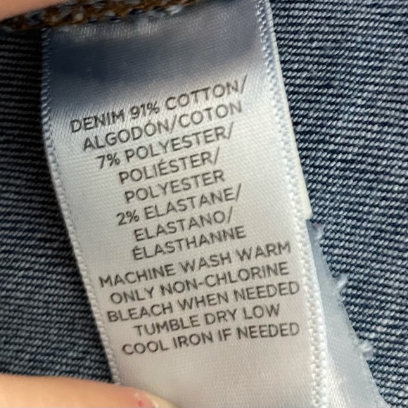 LOFT Modern Skinny Blue Jeans With Black Polka Dots Size 27/4 - Picture 6 of 6